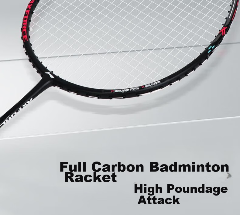 Li-Ning Badminton Racket, Single Racket, Thunder Small Steel Cannon, Pearl White, Lightweight, Offensive, Full Carbon Fiber, 5U Unstrung Racket 12
