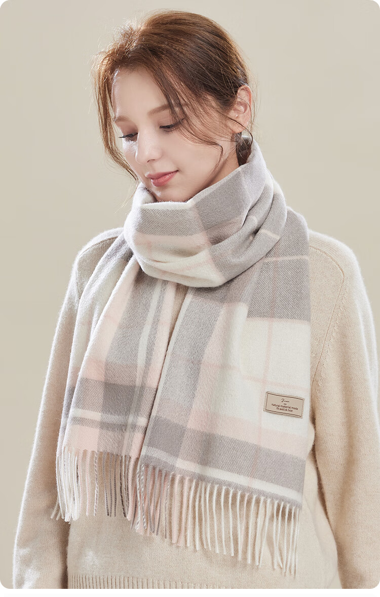 JIUMU 100% Cashmere Scarf for Women, Autumn And Winter Shawl, Warm Neck Wrap, Gift for Girls, National Day Birthday Present, Gift Box Set 13