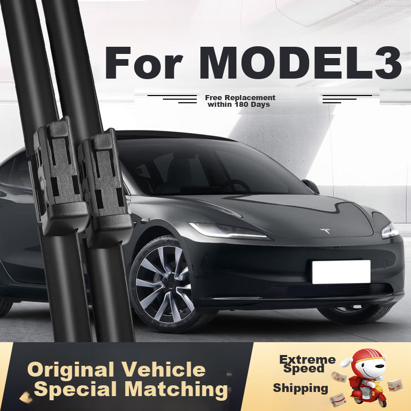 Deyun Tesla Model 3 Windshield Wiper Blades, Original Factory Boneless Rubber Strip, Tesla Maodou 3 Wiper Blades 26/19