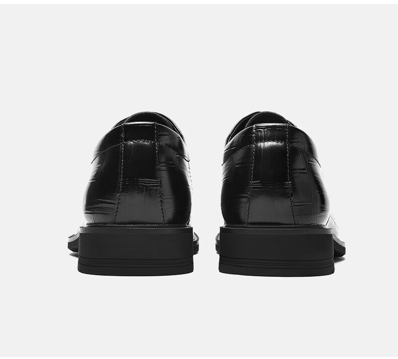 HLA Men's Leather Shoes, Business Formal Dress Shoes, Genuine Leather Footwear, HAAPXM2FAV172, Black, Size 44 44