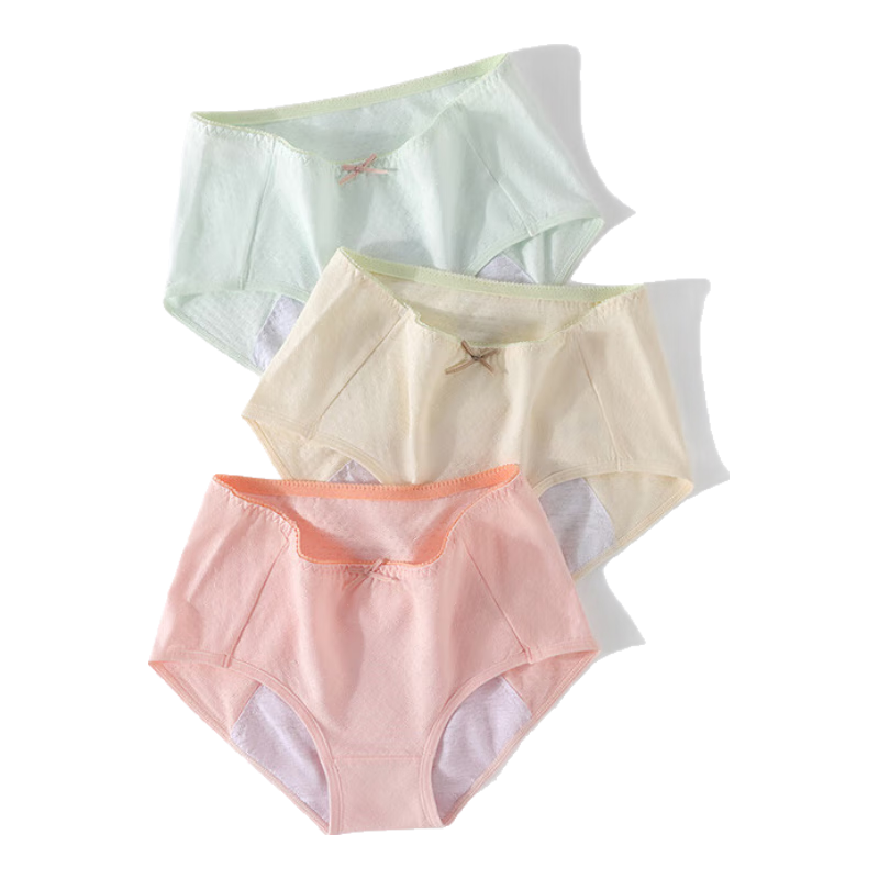 Hzasz Menstrual Underwear for Middle And High School Students, Women's Period Shorts, Wide Anti-Leakage Training Pants for Teen Girls during Puberty