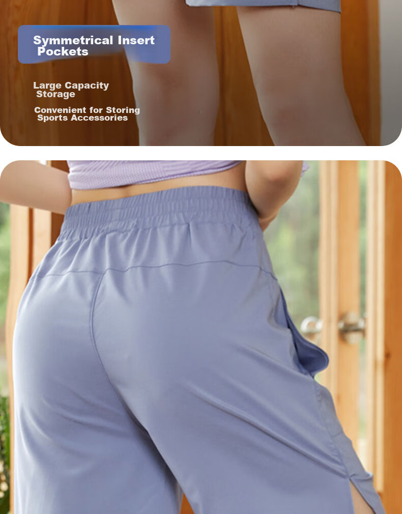 XUEXIMAN Yoga Sports Shorts for Women, Loose-Fitting Slimming Breathable Fitness Casual Pants Running Training Summer Cool Mid-Length Shorts 9