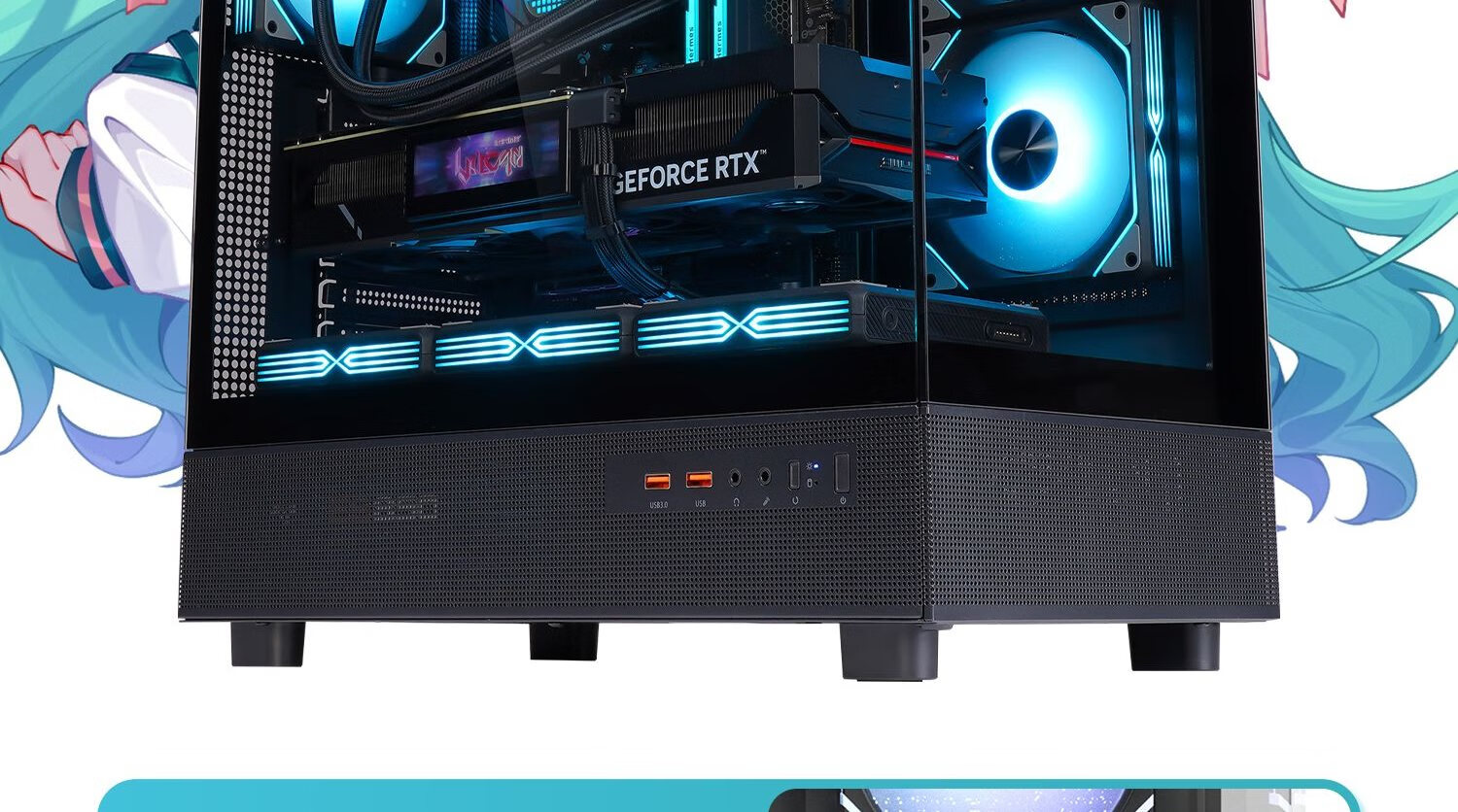 PADO Baize 360U Black Computer Desktop Chassis (MATX/Quick-Release Tempered Glass Panel/Back-Mounted Motherboard/Side-Zone/360mm Water Cooling/9 Fan Positions) 10