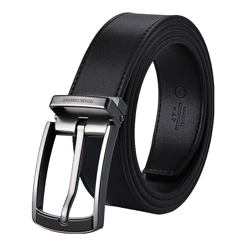 HLA Men's Genuine Leather Belt with Pin Buckle, Business Casual Waistband, Birthday Gift for Boyfriend Or Husband, Fashionable New Style Present