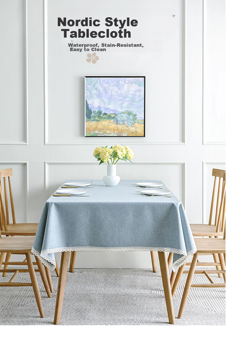 MOON TIME Round Tablecloth, Waterproof, Oil-Proof, Scald-Resistant, Washable Dining Table Cover, Coffee Table Cloth, Table Mat, 160*160cm 1