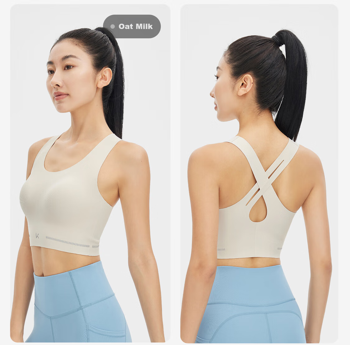 Keep Women's Sports Bra with Beautiful Back Design, Medium Firmness Yoga Bra, Quick-Dry Pilates Vest, Push-Up Anti-Shock Fitness Training Wear 25
