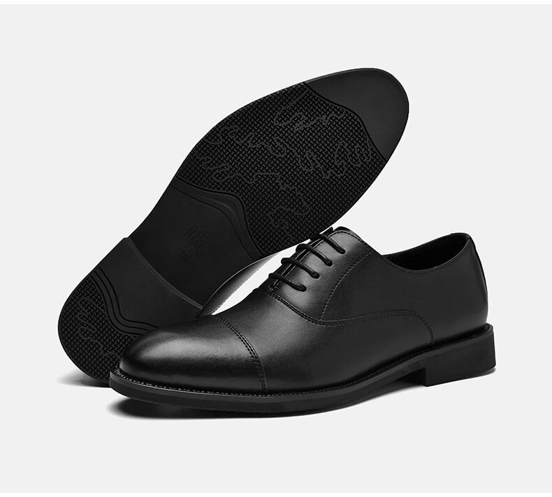 HLA Men's Business Formal Casual Comfortable Lightweight Lace-up Oxford Shoes HAAPXM2EAV106 Black Size 38 26