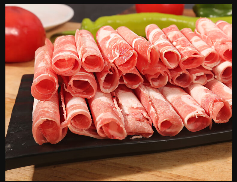 汇柒鲜 精选羔羊肉片480g/袋*2火锅食材涮羊肉卷烤肉锡林郭勒盟内蒙古
