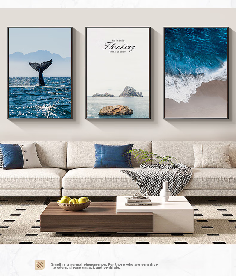 Haojiubujian Shilaiyunzhen Living Room Decorative Painting, Modern Minimalist Light Luxury High-End Feel, Sofa Background Wall Hanging Picture, Abstract Mural 9