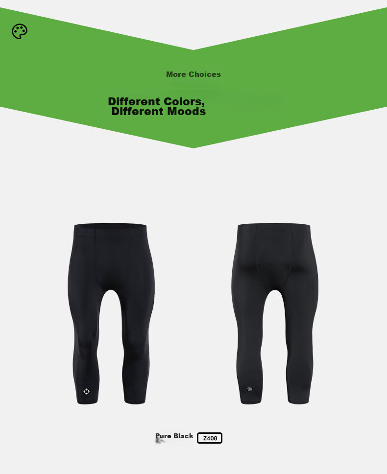 RIGORER Compression Pants for Men, Basketball Sports Running Training Fitness Muscle Base Layer, Seven-Eighths Length Tight-Fitting Pants 8