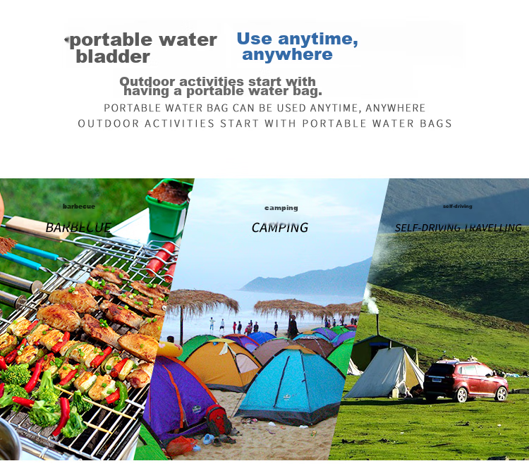 Bailingbaili Outdoor Water Storage Bag, Portable Folding Handheld Large Capacity Water Bag for Self-Driving Camping, Travel Water Carrying Bucket, 10L Blue 1
