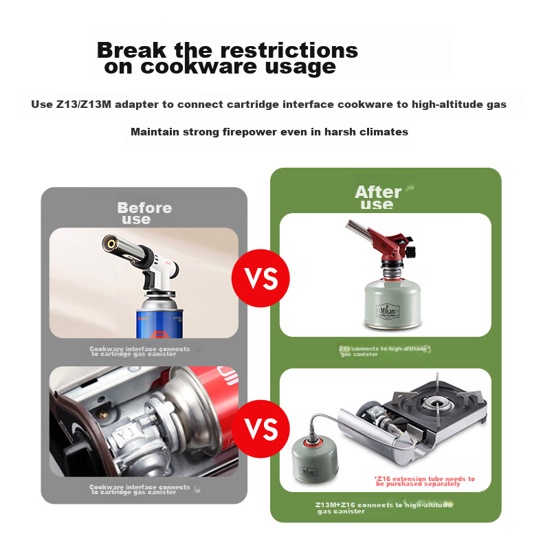 Keman Z10 Gas Cylinder Adapter, Cartridge Stove Adapter, High Mountain Gas Cylinder Adapter, Flat Gas Cylinder Conversion Head, Converter 5