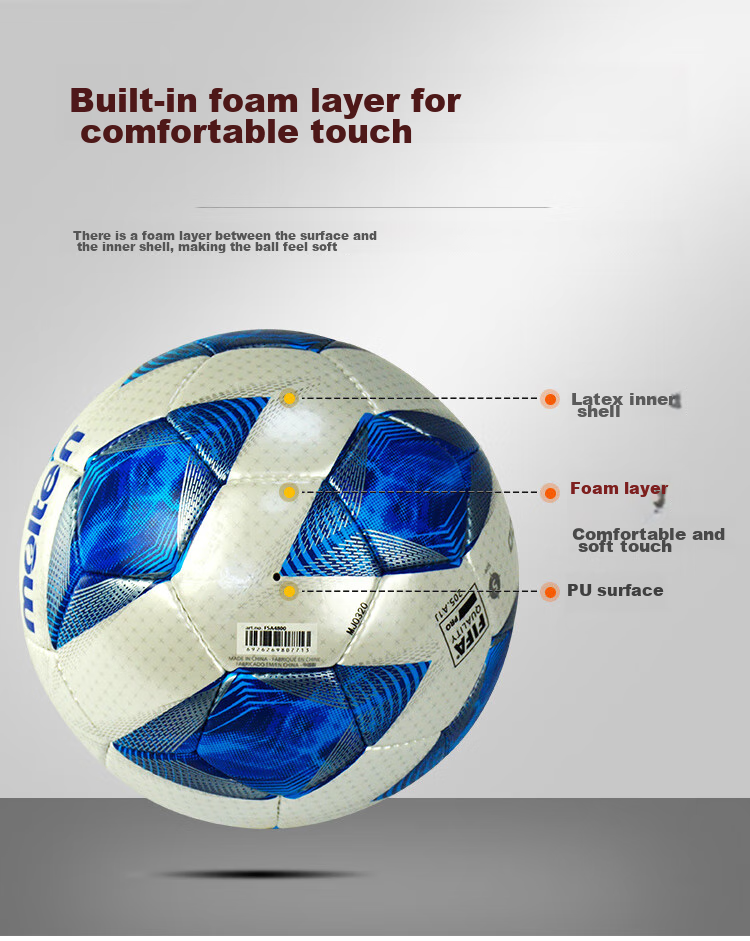 Molten Soccer Ball, Size 5, Hand-Stitched, for Competition And Training, PU Material, F5R4700 2
