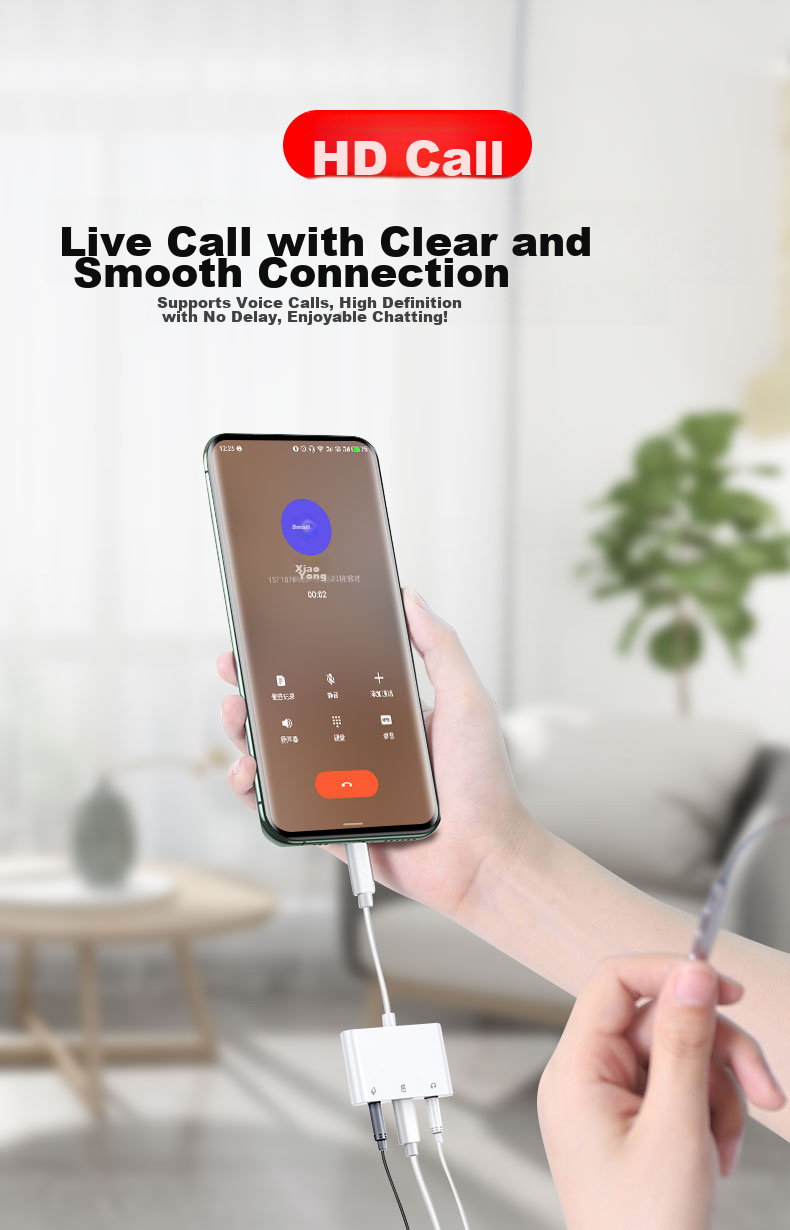 JOWOYE Huawei Adapter, Mobile Phone Sound Card Live Streaming Converter, IPhone 15/iPad Samsung Fast Charging Headphone, Music Conversion Cable, Audio Microphone for PUBG Voice Chat, 3.5mm Accompaniment 8