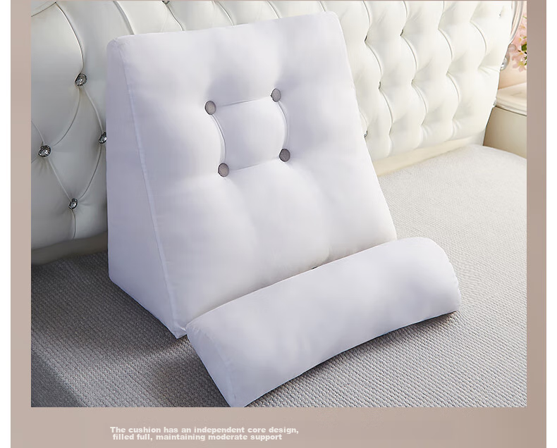 Hengyuanxiang Bed Head Triangle Cushion, Enlarged Car Backrest, Removable And Washable, Sofa Lumbar Support, Office Back Protection Pad, 55*25*50 7