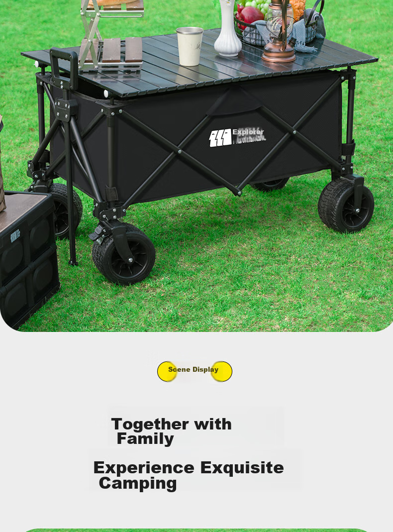 TAN XIAN ZHE Camping Cart Trolley Campsite Cart for Vendors, Kids, Grocery Shopping, And Pet Supplies 17