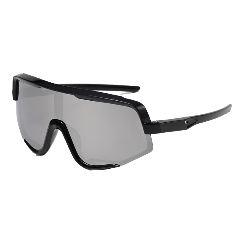 LOVECRAFT Children's Cycling Glasses, Black Frame with Silver Lenses, Youth Sports Outdoor Sunglasses, Protective Windproof Eyewear for Fathers