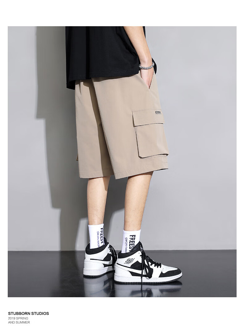 I'M DAVID Men's Cargo Shorts, Summer Loose Fit Trendy Sports Casual Wear, Men's Knee-Length Shorts, Black, XL 9
