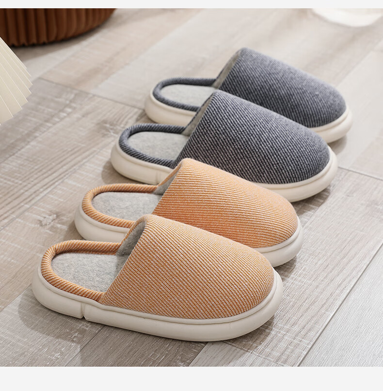 GUOLUOFEI Home Slippers, Indoor Floor Linen-Covered Head Couple Non-Slip All-Season Slippers for Men And Women, Pink, Size 36-37 13