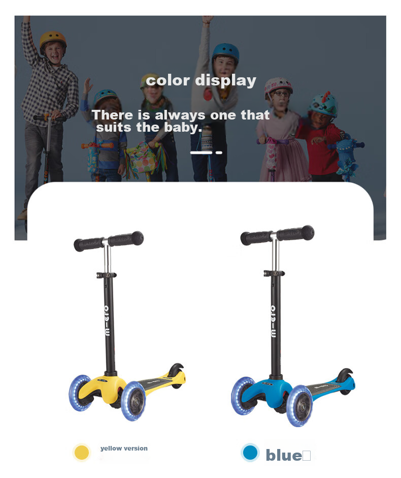 Micro Maiguo Children's Scooter for Ages 2-5, Outdoor Kick Scooter, Kids' Ride-On Toy, Yellow with LED Wheels 11