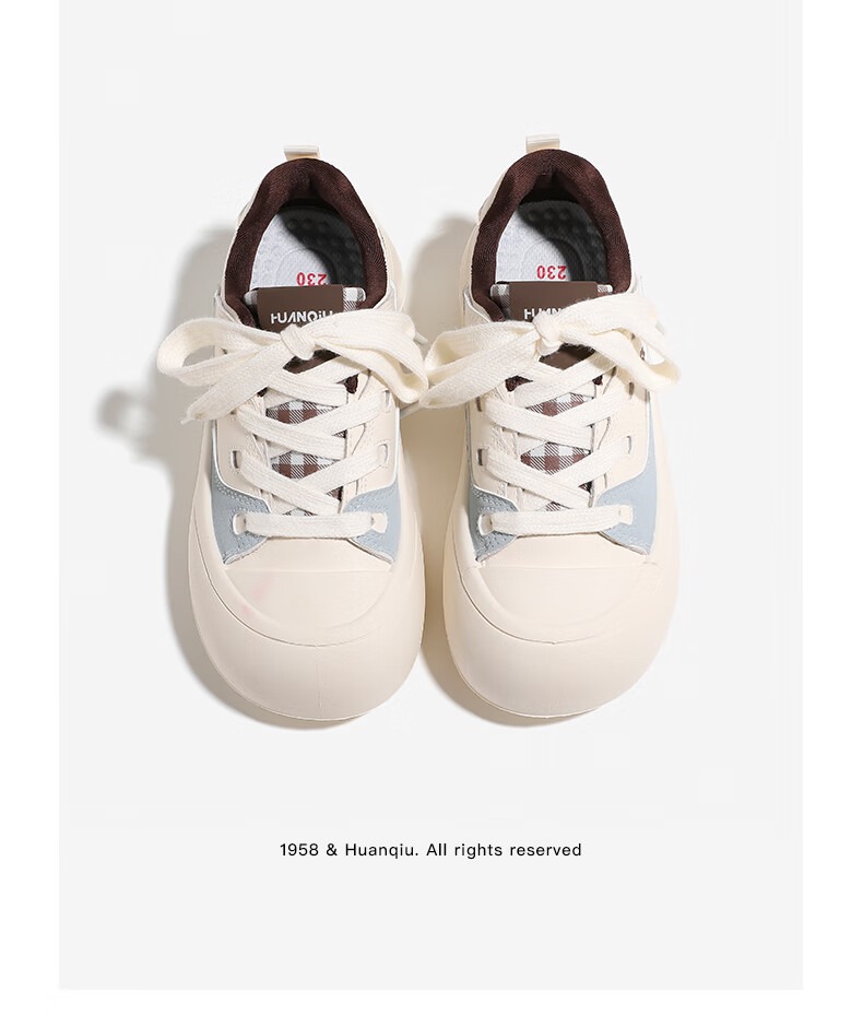Global Cute Bear Embroidery Big Head Shoes Women 2026 Spring New Versatile Thick Sole Casual Sneakers Blue Brown 39 5