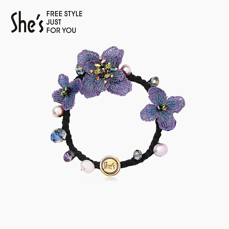 She's Forget-Me Gradient Embroidered Flower Hair Tie, Fashionable Hairband, Birthday Gift for Girlfriend
