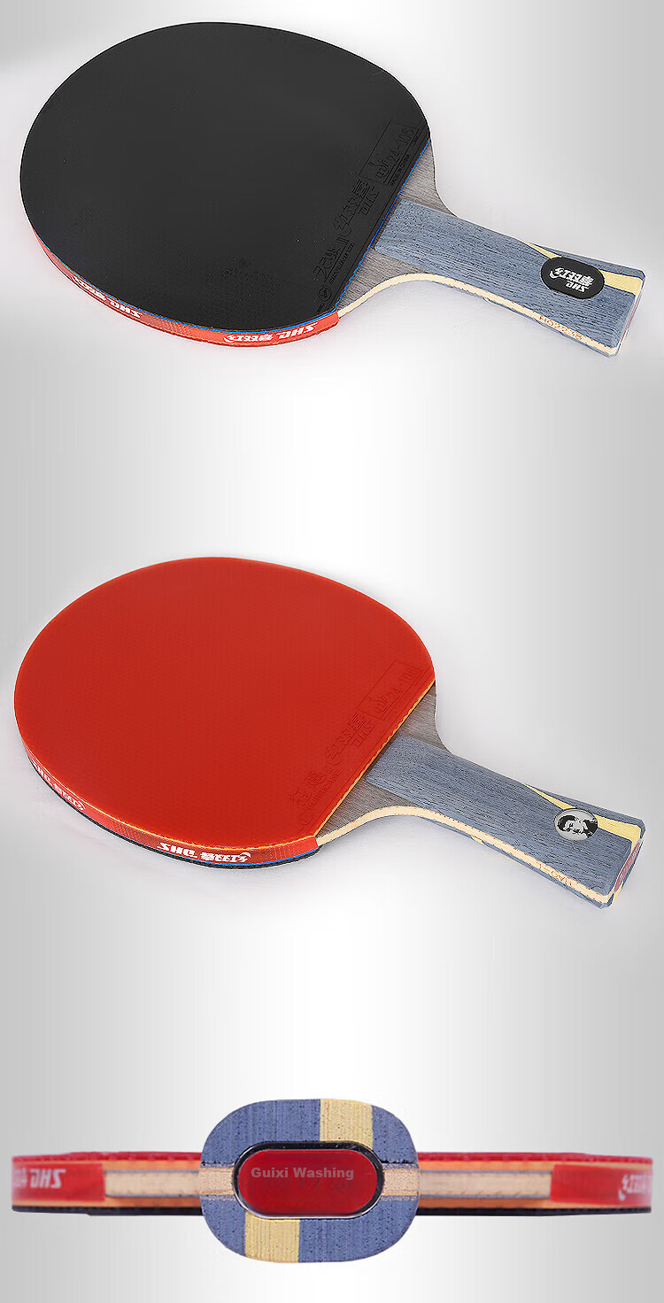 DHS Wang Hao Star Double-Sided Anti-Grip Table Tennis Racket [Fast Delivery from Beijing Warehouse + 2 Balls + Racket Case] Straight Handle Racket 11