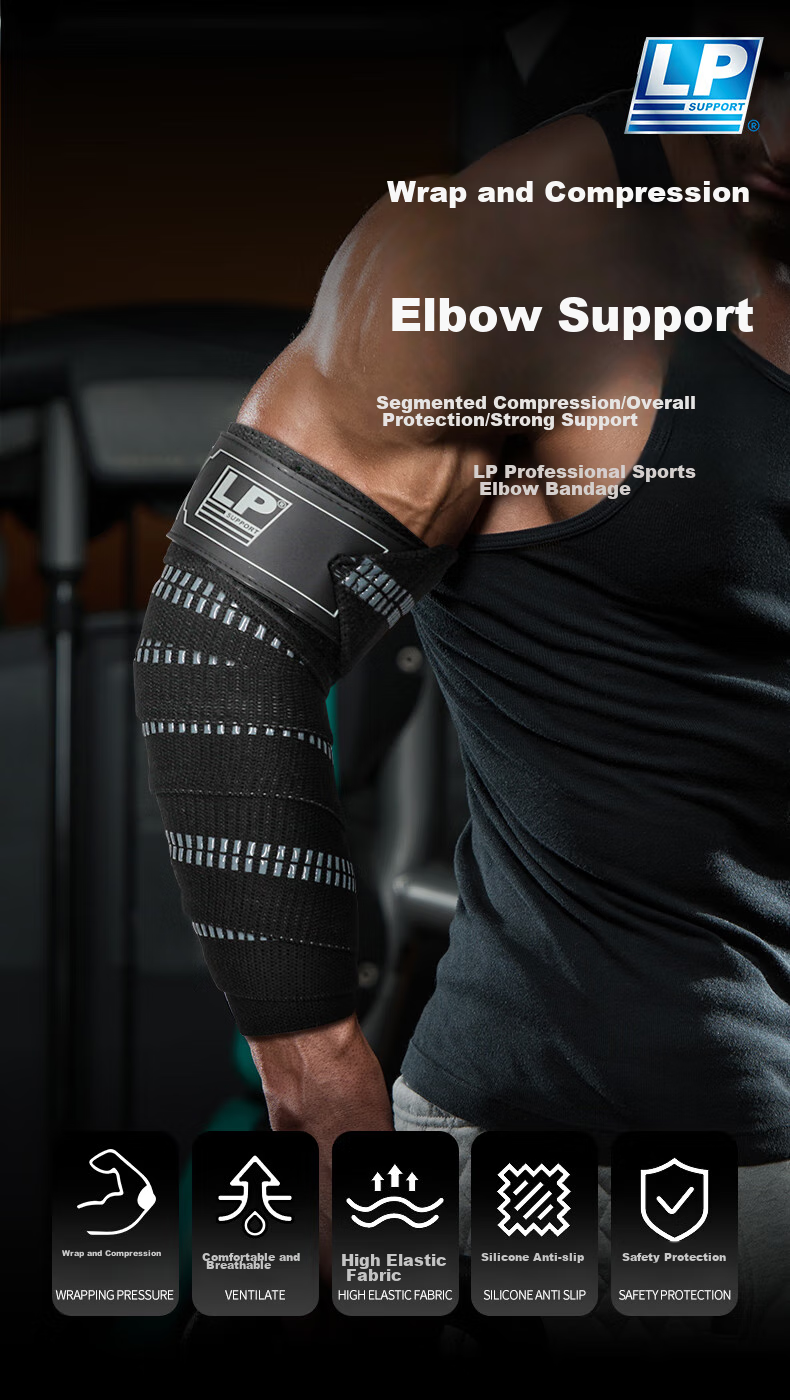 LP Fitness Elbow And Hand Support for Men, Compression Wrist Wrap Elastic Band for Strength Training, Squats, Bench Press, Deadlifts Protective Gear 1