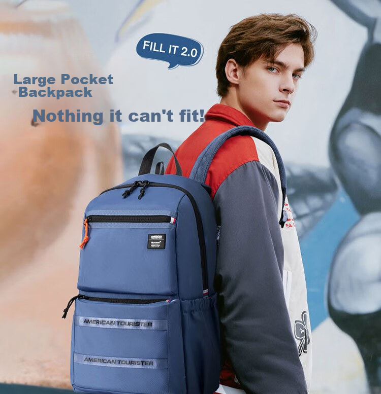 AMERICAN TOURISTER Backpack for Middle And High School Students, Boys And Girls, Large Capacity Laptop Bag, Stylish Design NJ8*001 1