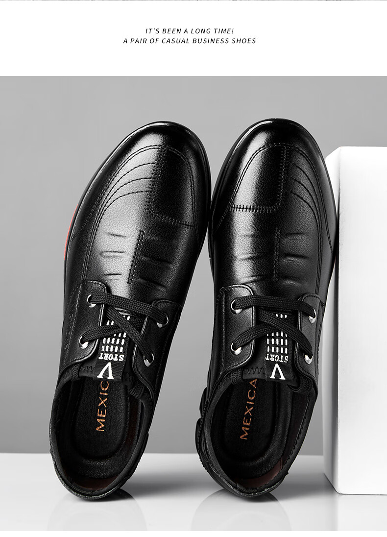MEXICAN Autumn And Winter New Business Casual Leather Shoes for Men, Formal British Style Driving Lightweight Shoes 155MS702 New Black Size 40 13