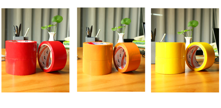 Sitoo Red Transparent Packing Tape, 48mm Wide, 50 Meters, 3 Rolls, 150 Meters Total, for Dorm Moving, Family Office Storage, Packaging, Express Delivery, Logistics, Labeling And Sorting 12