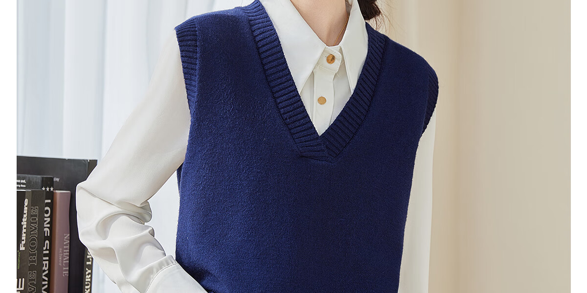 PinCai Knitted Vest for Women, V-Neck Sweater, Sleeveless Cardigan, Loose-Fitting Top P137Z5837 47