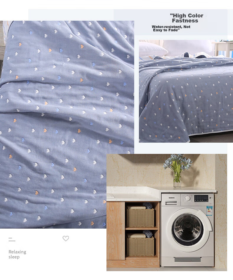 Grace Class 3A Antibacterial Six-Layer Towel Blanket, Nap Blanket, Pure Cotton Summer Air Conditioning Cover, Single Person, Aixin Gray, 150*200 10