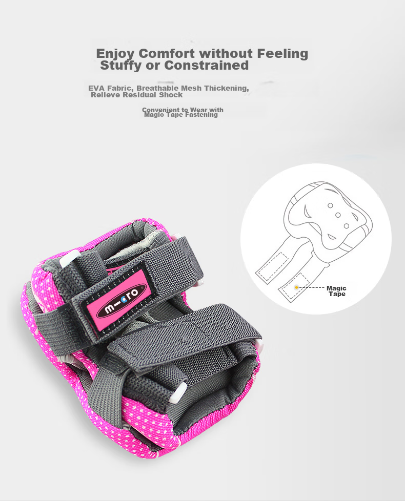 Micro Ancient Children's Protective Gear Roller Skates Skateboard Balance Bike Helmet Micro Anti-Fall Hand Elbow Knee X8M Pink S Size 11
