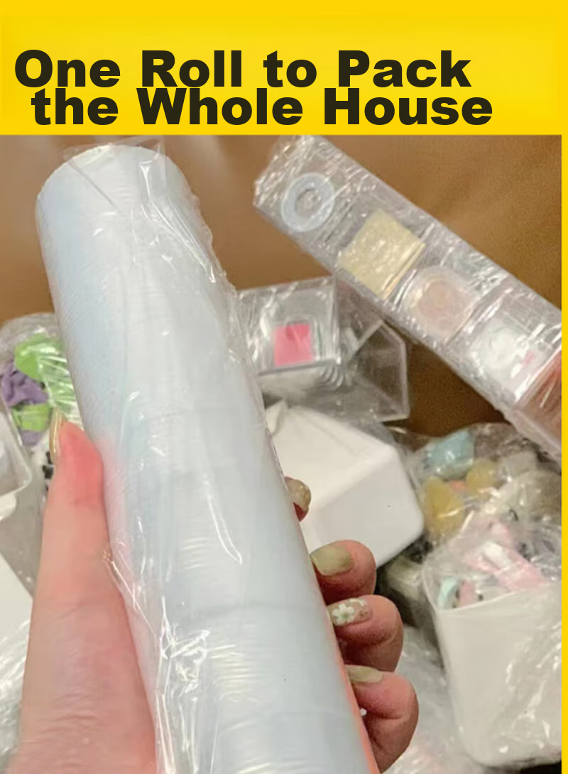 QDZX Moving Cardboard Boxes, Packing Stretch Wrap Film, Storage Organizing Boxes, Anti-Shock, 50cm, 1 Roll, 1.3kg 9