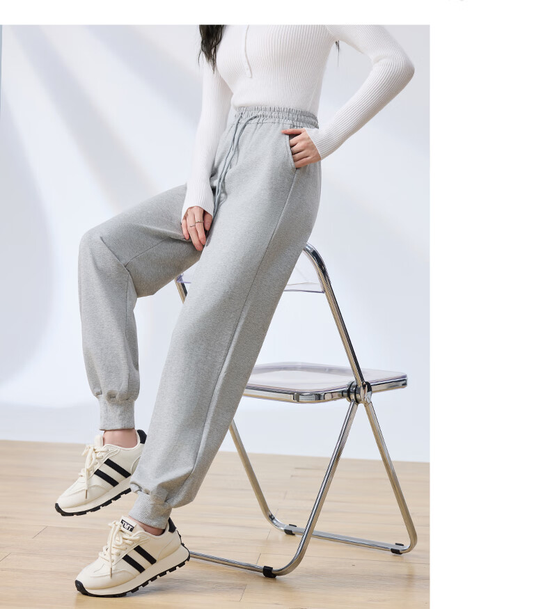 Langsha Women's Cotton Jogger Pants 2025 Spring Autumn High Waist Loose Harem Casual Thin Sweatpants for Petite Women 13