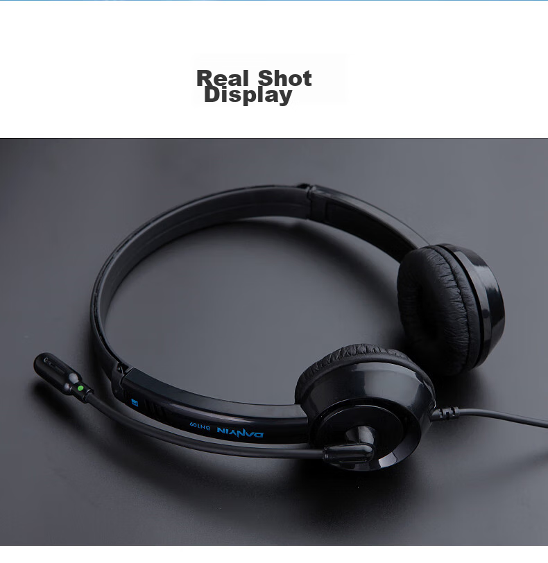 DANYIN DT326 Headset for Call Center Agents, Over-Ear Customer Service Headphones with Noise Cancellation, Compatible with 3.5mm Headphones, Desktop Computers, Laptops, USB Interface, for Outbound Sales And Telemarketing, Includes Microphone 7