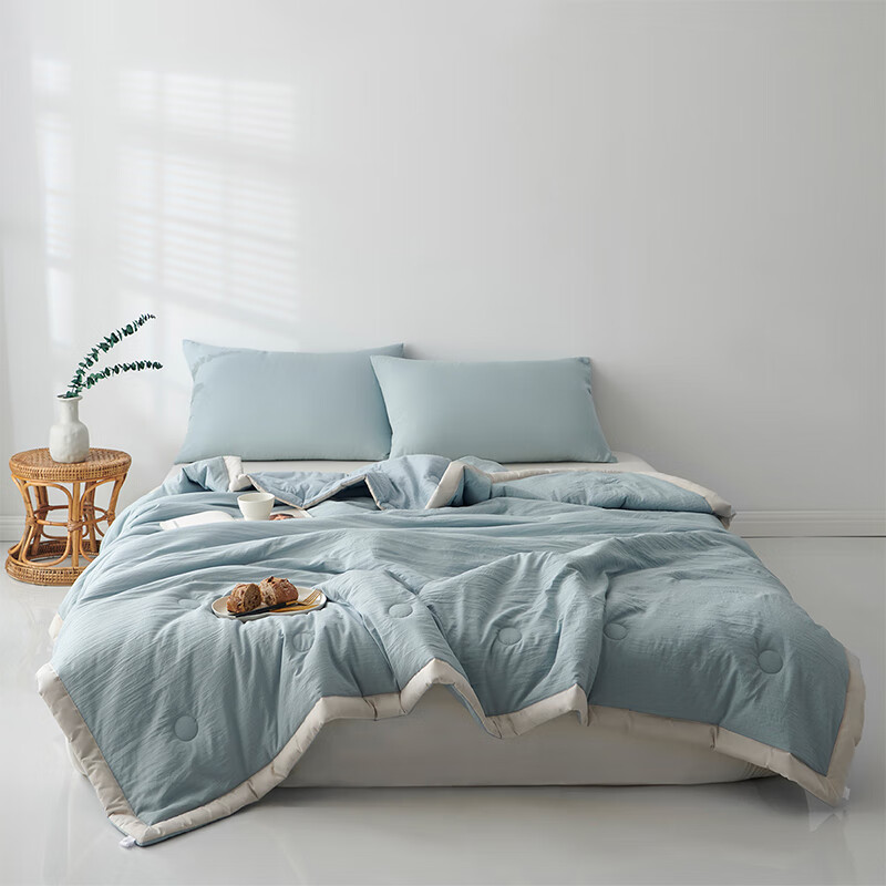 Dohia Home Textiles 100% Cotton Air Conditioning Quilt 50% Washable Soybean Fiber Summer Quilt 203*229cm