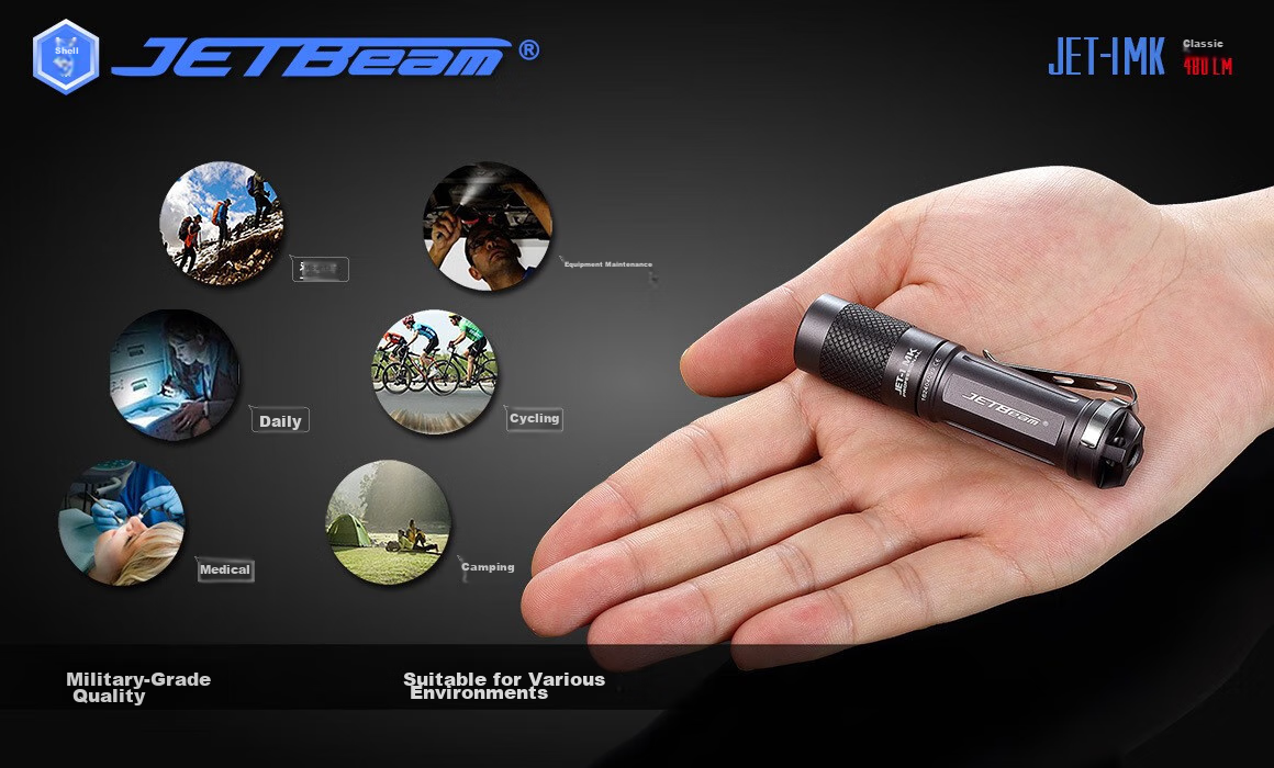 JETBeam Jianming I MK High-Intensity Flashlight, Mini Portable Outdoor Emergency Lighting, Cycling Light, Compact Outdoor Camping Lanter 18