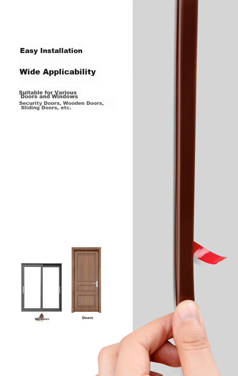 Quatrefoil Door And Window Weatherstrip, Windproof And Insect-Proof Wind Barrier Strip, 6 Meters, H-Shaped, 10×6mm 6