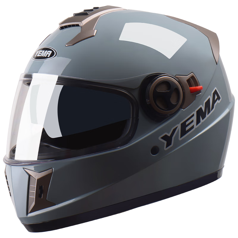 YEMA 3C Certified 828S Motorcycle Helmet for Men, Full-Face, Winter Anti-Freeze, Warm, Dual Visor, Motorcycle Safety Helmet, All-Season Universal Size, Squirrel Gray + Anti-Fog Sticker