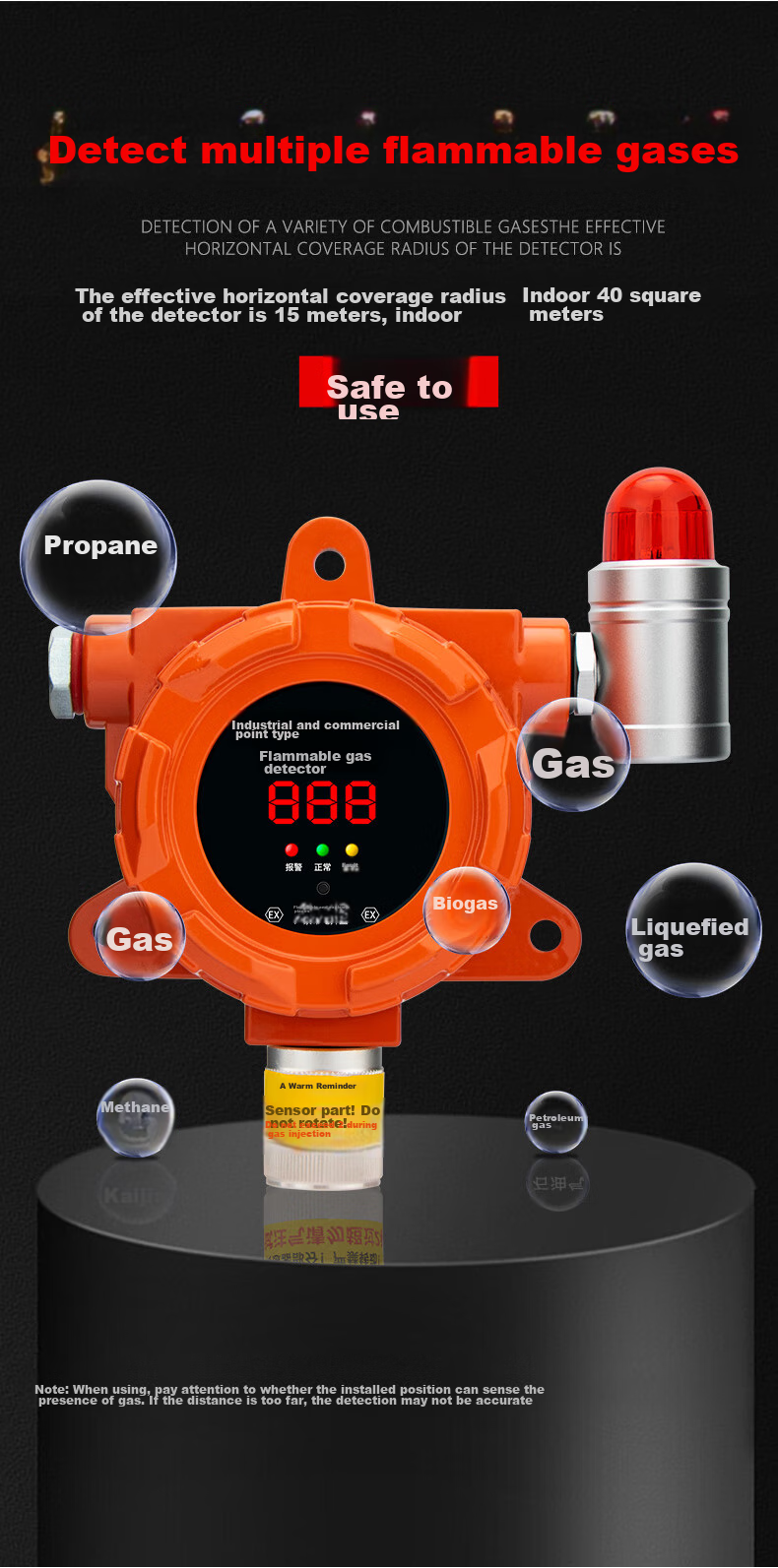LFang GY-LF Gas Alarm, Commercial Use for Restaurants, Gas Cylinder, LPG Industrial Propane Detector 4