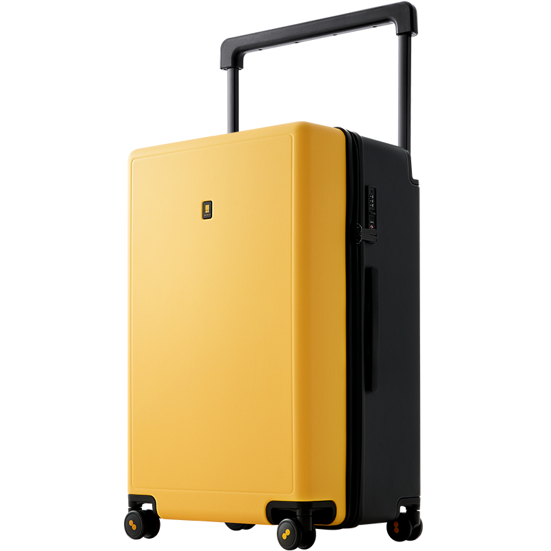 LEVEL8 Luggage Suitcase with Password Lock for Men And Women, Large Traveler High-Capacity 26-Inch Wide Trolley PC Case, Yellow And Black Color Combinatio
