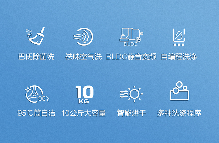 美的 洗烘一体机 一级能效 10公斤 可洗羽绒服 图3