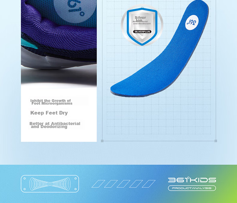 361° Children's Sports Shoes, All-Season Youth Basketball Shoes with Durable Rotating Buckle, Blue, Size 40 26