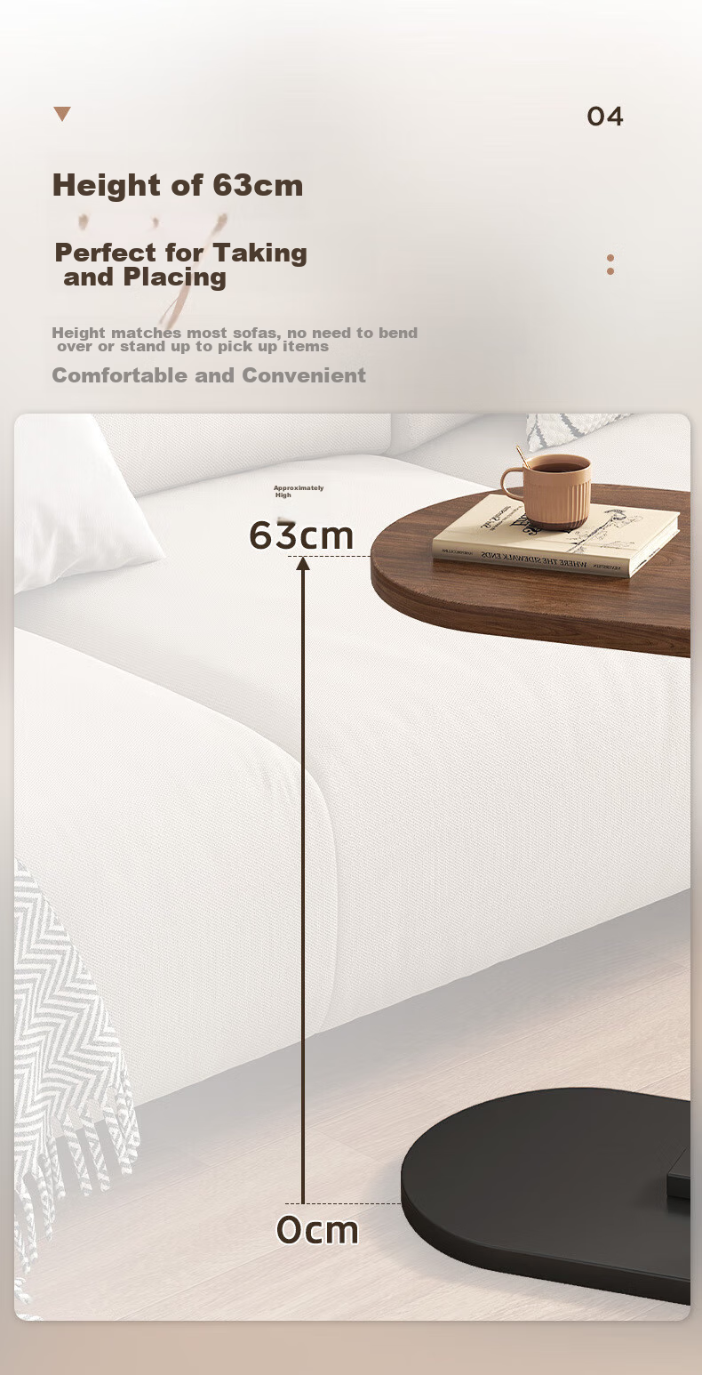 SHULIANG Bedside Table, C-Shaped Corner Table, Modern Minimalist Design, Suitable for Living Room, Balcony, Sofa Side, Bedroom, Movable Small Coffee Table 3