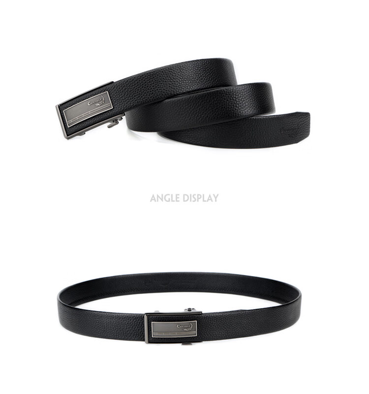 CROCODILE Men's Inner Belt, Top-Grain Leather, Automatic Buckle, Casual Waistband for Young Men, Gift 12968 for Boyfriend 16
