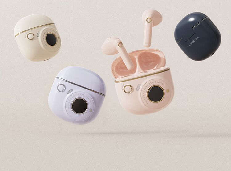 Manbuzhehuazai TO-U3 Plus True Wireless Bluetooth Earphones, Semi In-Ear Headphones, Compatible with Apple Huawei Xiaomi, Bluetooth 5.3, Ivory Pink 12