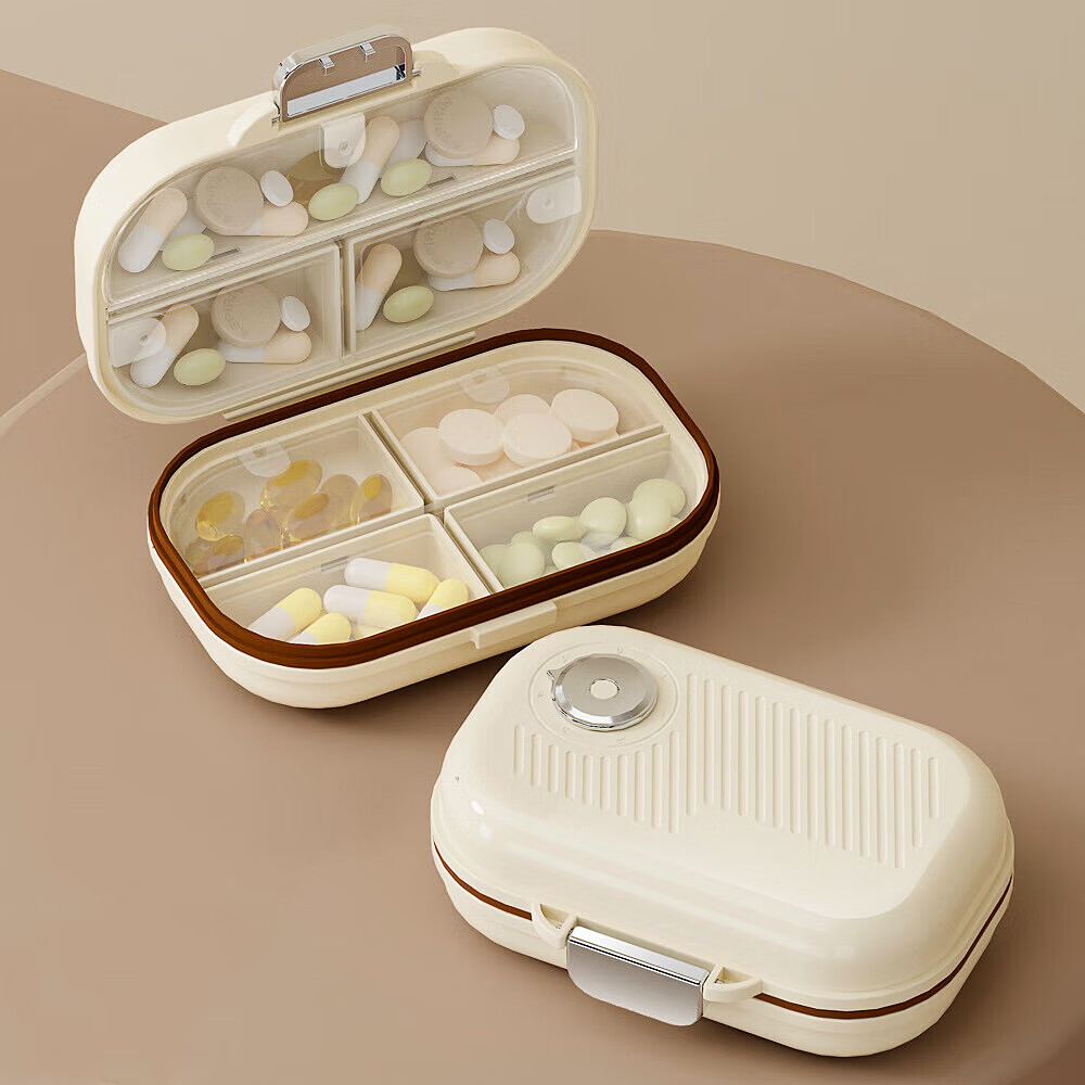 Lehuolvxing Pill Organizer, Portable Medicine Dispenser, Compact Mini Box for Storing Medications, Sealed Container for Pills