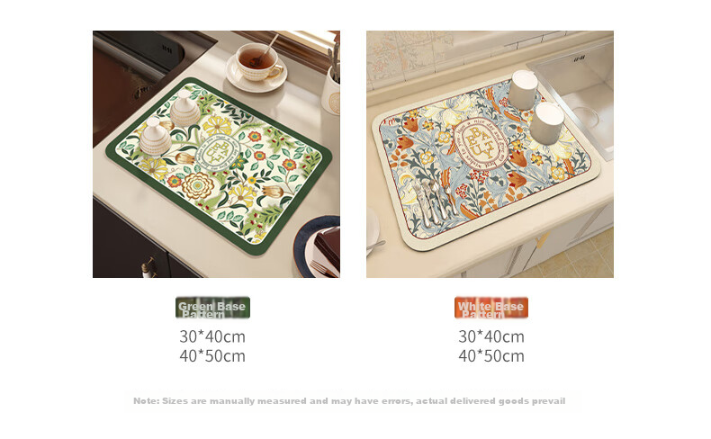 Siwangongli Kitchen Countertop Draining Mat, Sink Splash Guard, Dish Drying Pad, Bar Water-Absorbing Coaster, Washable Heat-Resistant Mat 4